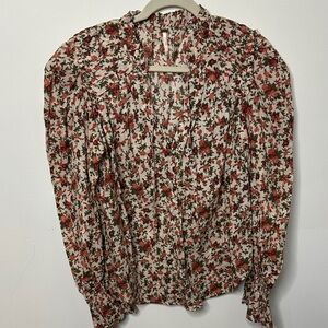 Free People Floral Button Down Blouse